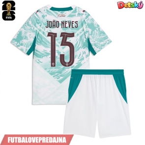 Lacne Dětský Futbalové dres Portugalsko Joao Neves #15 MS 2026 Krátky Rukáv - Preč (+ trenírky)